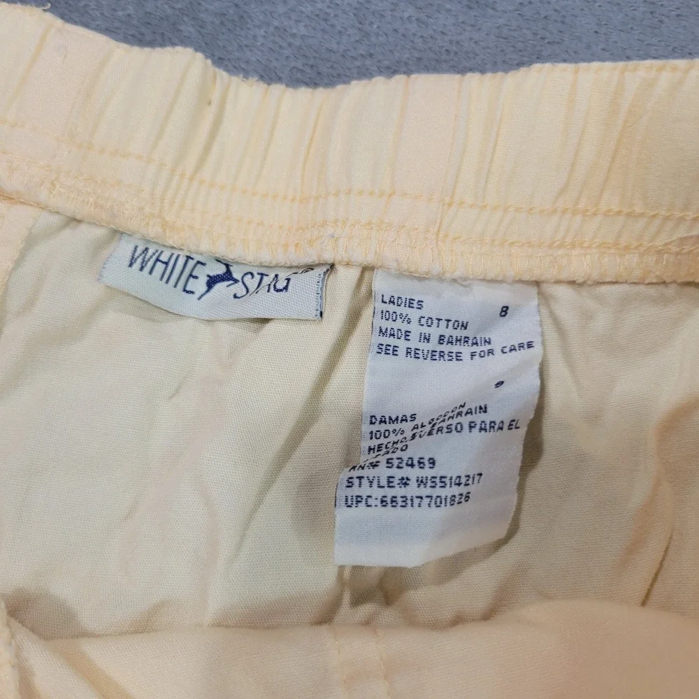 White Stag Shorts Women 8 Yellow Cotton Drawstring Elastic Waist Vintage W551421